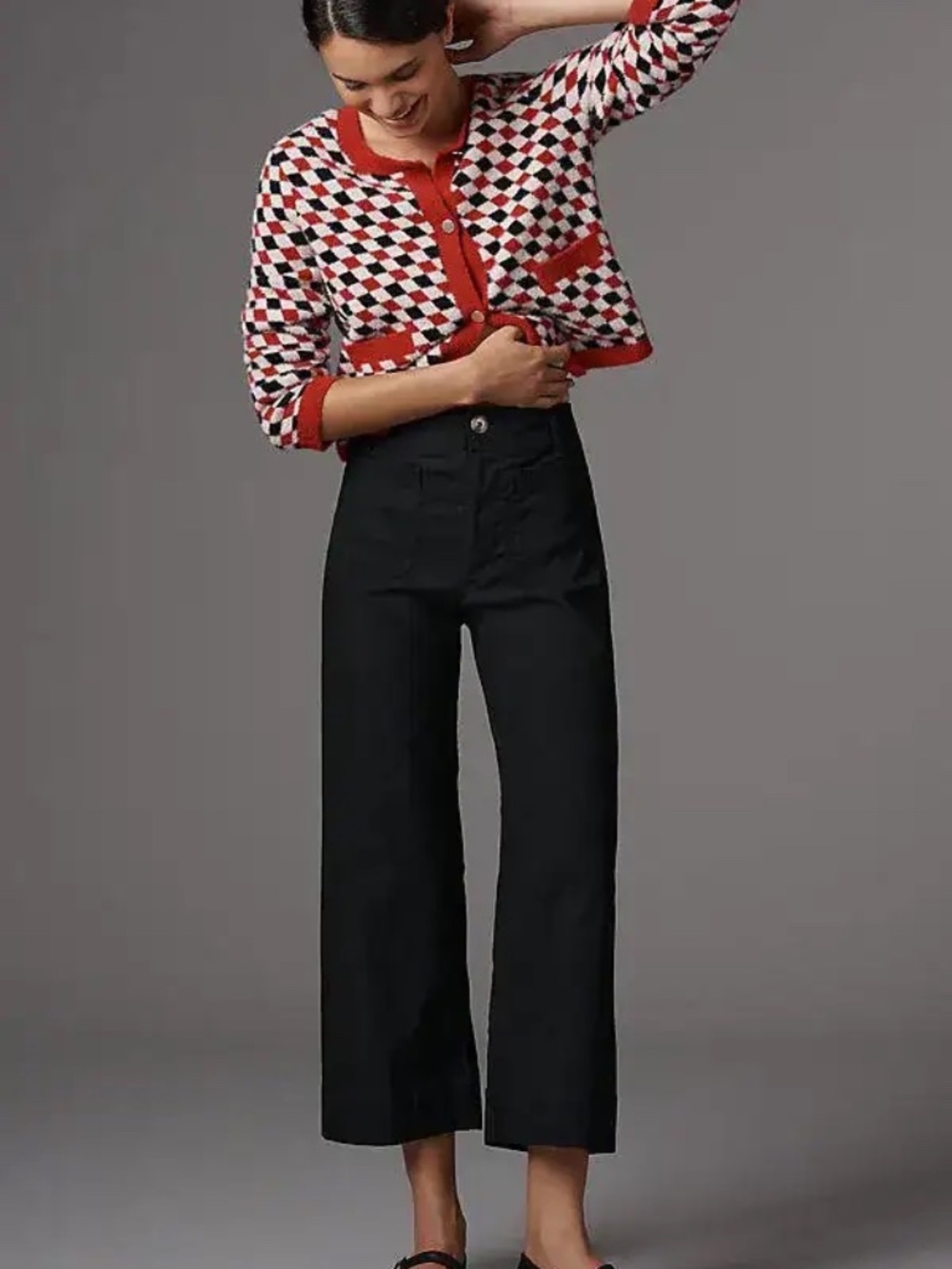 MAEVE Colette High-Rise Wide-Leg Pants - Black 27